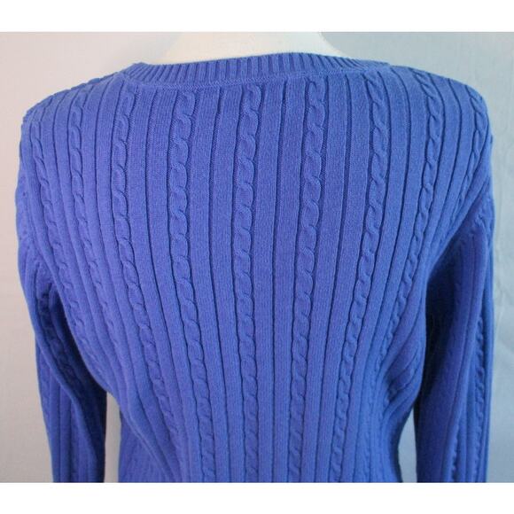 Izod Women's Blue Long Sleeve Medium Weight Knit Sweater Size Large - Picture 6 of 9